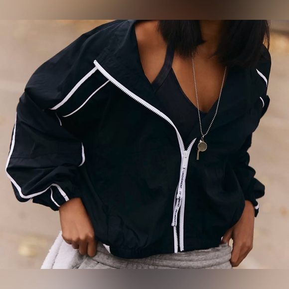 NWT FP Movement SZ M black/white dual direction, zip front jacket w/pockets. - Picture 13 of 14